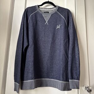 HUF Men's Heathered Blue Crewneck Sweater